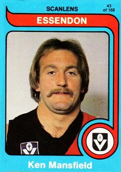 1980 Scanlens VFL #43 Ken Mansfield Front